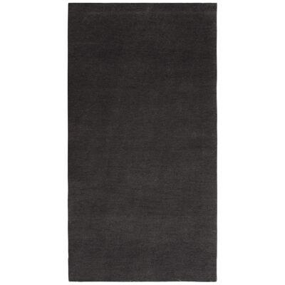Hand-Knotted Contemporary Solid Black Runner Rug