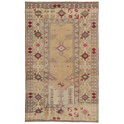 Antique Turkish Milas Rug In Camel And Red Pattern – by Rug & Kilim