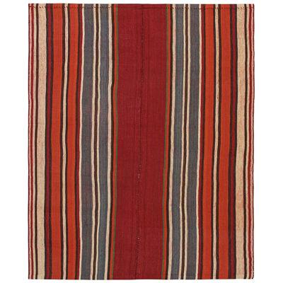 Vintage Persian Kilim in Red with Polychromatic Stripes by Rug & Kilim 