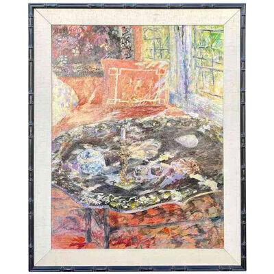 Modern Original Andrea Tana Interior Expressionist Oil Painting, 1970s