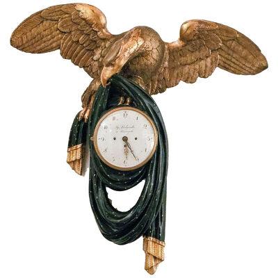 Gilt, Painted, and Carved Eagle Clock, Poland, Early 19th century