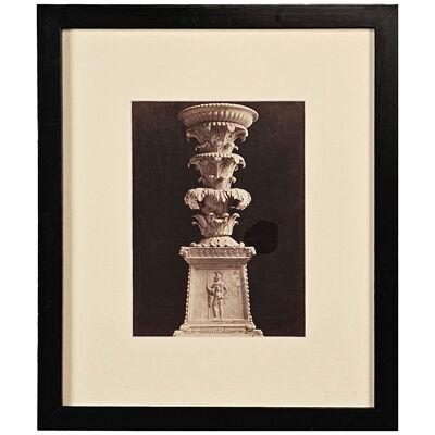Grand Tour Photograph of Pedestal, Italy circa 1870