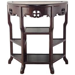 Vintage Marble and Rosewood Chinese Table, circa 1980