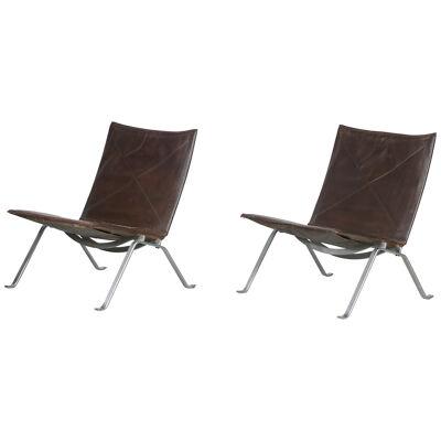 Pair of PK22 Chairs by Poul Kjaerholm for Kold Christensen, Denmark 1960
