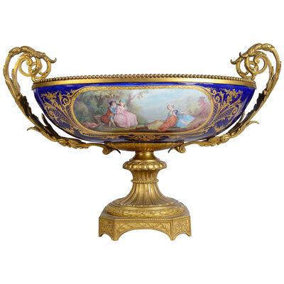 19th Century French Sevres style porcelain comport.