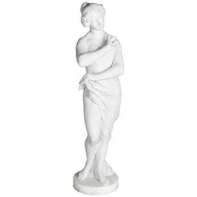 19th Century Marble statue of a classical maiden.