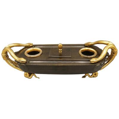 mid 19th Century French bronze and ormolu boat-shaped Pentray	