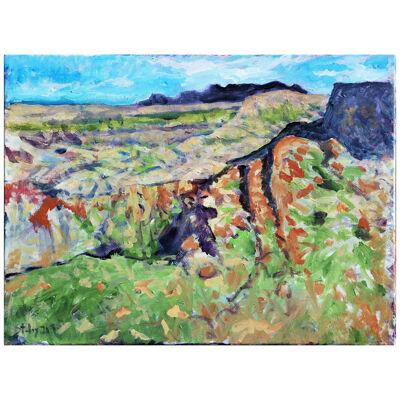 "Chisos Mts. from Dugout Wells" Colorful Texas Mountains Landscape Painting	