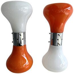 Pair of Murano Glass Birillo Lamps by Carlo Nason for Mazzega, Italy, 1970s