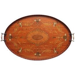 19th Century inlaid satinwood tray