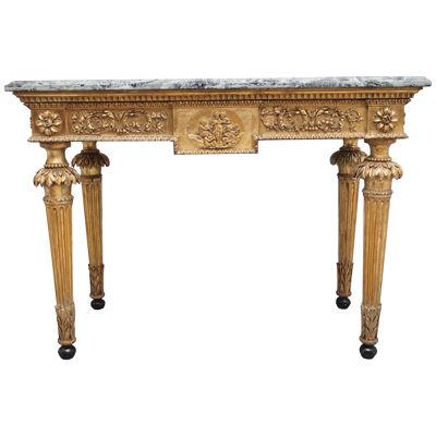A superb quality 18th Century Italian giltwood console table