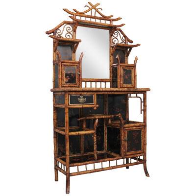 Impressive 19th Century bamboo cabinet