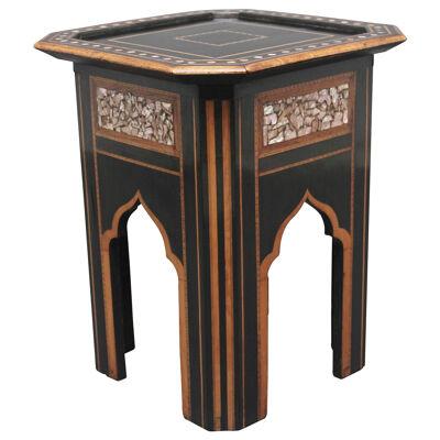 19th Century ebony and inlaid occasional table