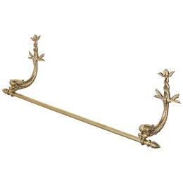 Zante towel holder with brass dolphins
