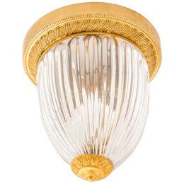 Classic bronze ceiling light with striped crystal