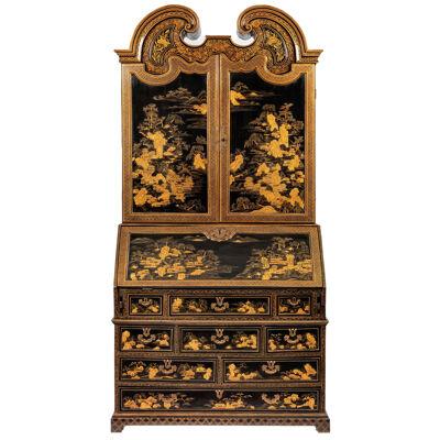 A Very Fine and Rare Chinese Export Black and Gold Bureau Cabinet
