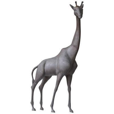 Mid-Century French Brass Patinated Giraffe Object