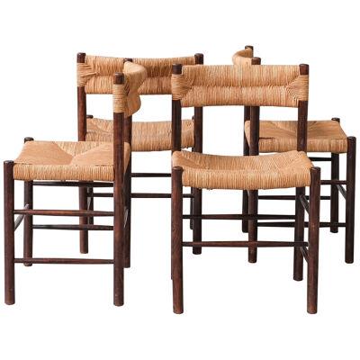 Set of Four Charlotte Perriand 'Dordogne' Model Mid-Century Dining Chairs