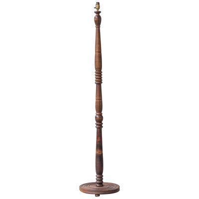 French Mid-Century Wooden Turned Floor Lamp