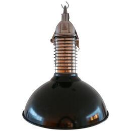 Pair of Original Mid-Century Dutch Philips Industrial Pendant Lamps 