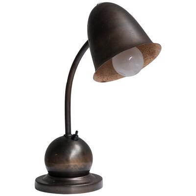 Adjustable Dutch Brass Table Lamp by W H Gispen for Daalderop
