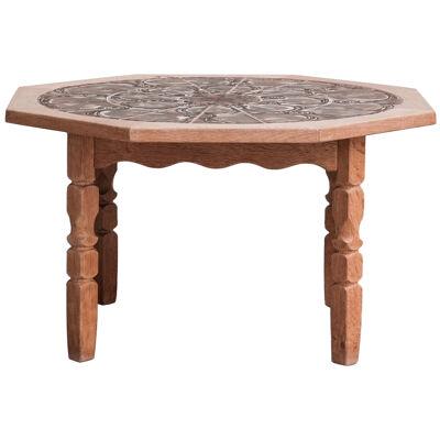 Danish Mid-Century Oak and Ceramic Tile Coffee Table