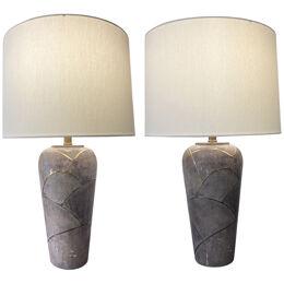 Pair of Mid-Century Style Shagreen Table Lamps
