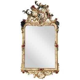 Richly Carved Mid 18th Century German Rococo Mirror