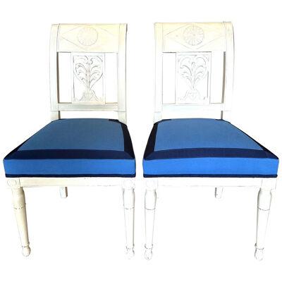Pair of Late 18th Century Directoire Painted Chairs