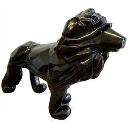 Contemporary Fiberglass Lion Sculpture, Ebony, Custom Quality
