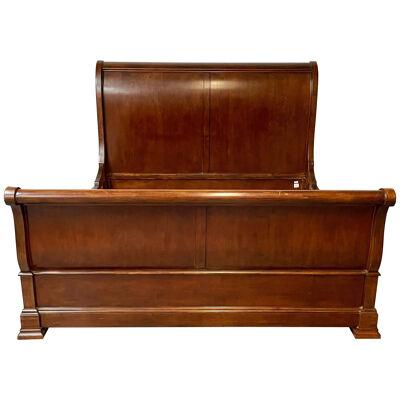 Solid Mahogany King Size Bedframe, Sleigh Bed, Ralph Lauren Style