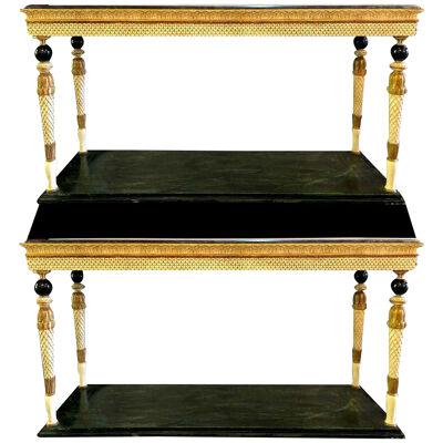 Neoclassical Style Marble-Top Consoles Attributed to Maison Jansen - a Pair