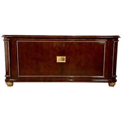 French Art Deco Sideboard by Rene Drouet, Signed Refinished Modern Cabinet