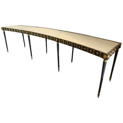 Maison Jansen Monumental Concave Steel and Bronze Console or Sideboard