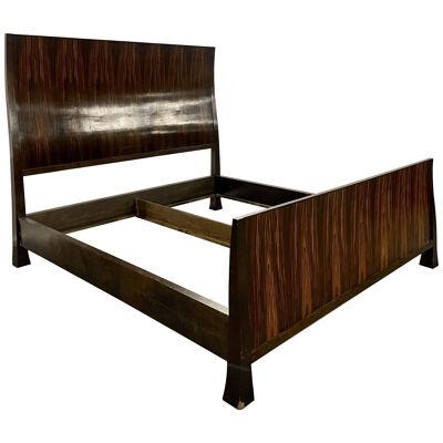 Emile Jacques Ruhlmann Mid Century Modern King Sized Bed Frame, Rosewood, France