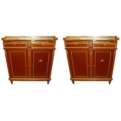 Pair of Maison Jansen Russian Neoclassical Style Cabinets