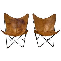 Vintage Pair of Butterfly Chairs, BKF for Knoll