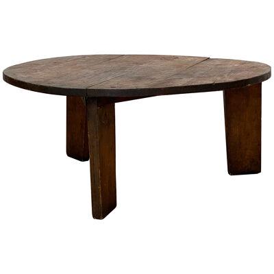 Antique, Brutalist small round Farmers Table