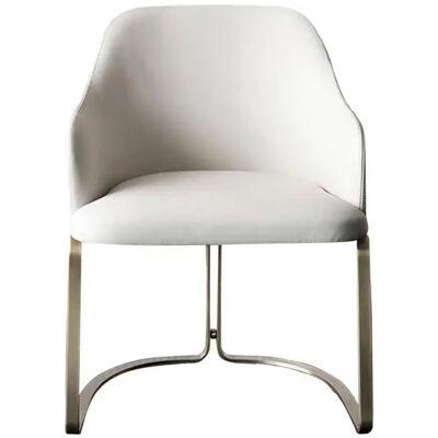 Bruges Armchair with White Leather
