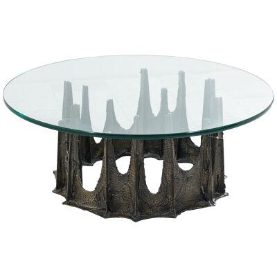 Directional Stalagmite Sculpted Bronze Low Table, USA