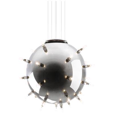 Chandelier Lamp Pendant Sputnik Mirror Steel Sphere Made in Italy