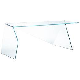 Executive Desk Writing Table Geometric Crystal Glass Transparent Origami Shape 