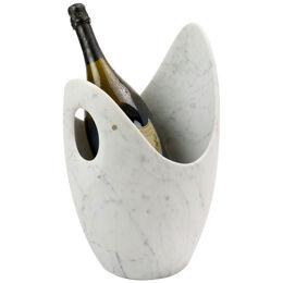 Champagne Bucket Wine Cooler Sculpture Block White Carrara Marble Made in Italy