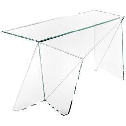 Desk Writing Table Home Office Crystal Glass Transparent Origami Geometric Italy