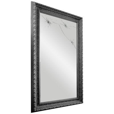 Wall Floor Mirror Full-Length Black Classic Wood Frame Rectangular Made in Italy