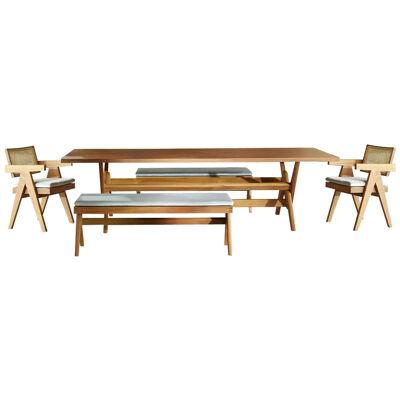 Pierre Jeanneret 056 Capitol Complex Dining Set, by Cassina