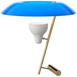Gino Sarfatti Lamp Model 548 Polished Brass with Blue Difuser by Astep