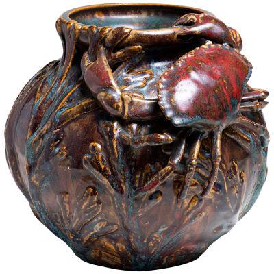 Vase with Applied Crab and Seaweed