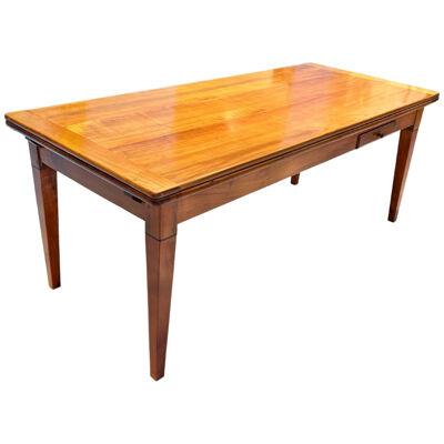 Early 19th Century French Expandable Dining Table, Cherry Wood and Chestnut