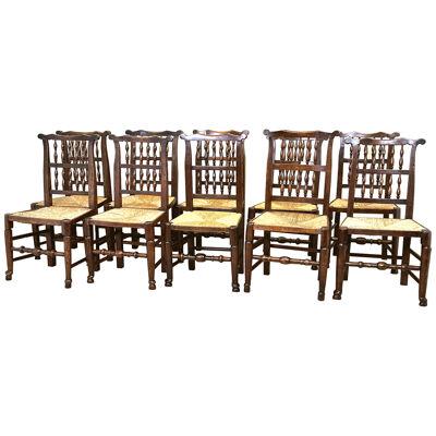 Set Of 10 Georgian Farmhouse Kitchen Dining Chairs